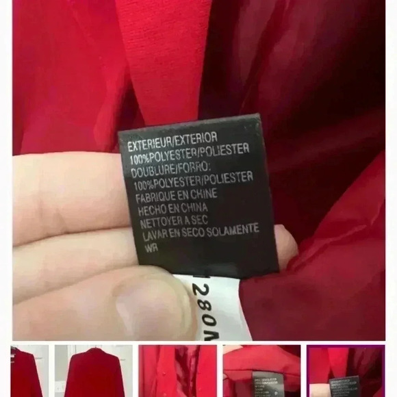 Tahari Petite ASL Red Jacket, Fitted, Lined, 3/4 Sleeve,Mid weight, Size 4 - Picture 9 of 9